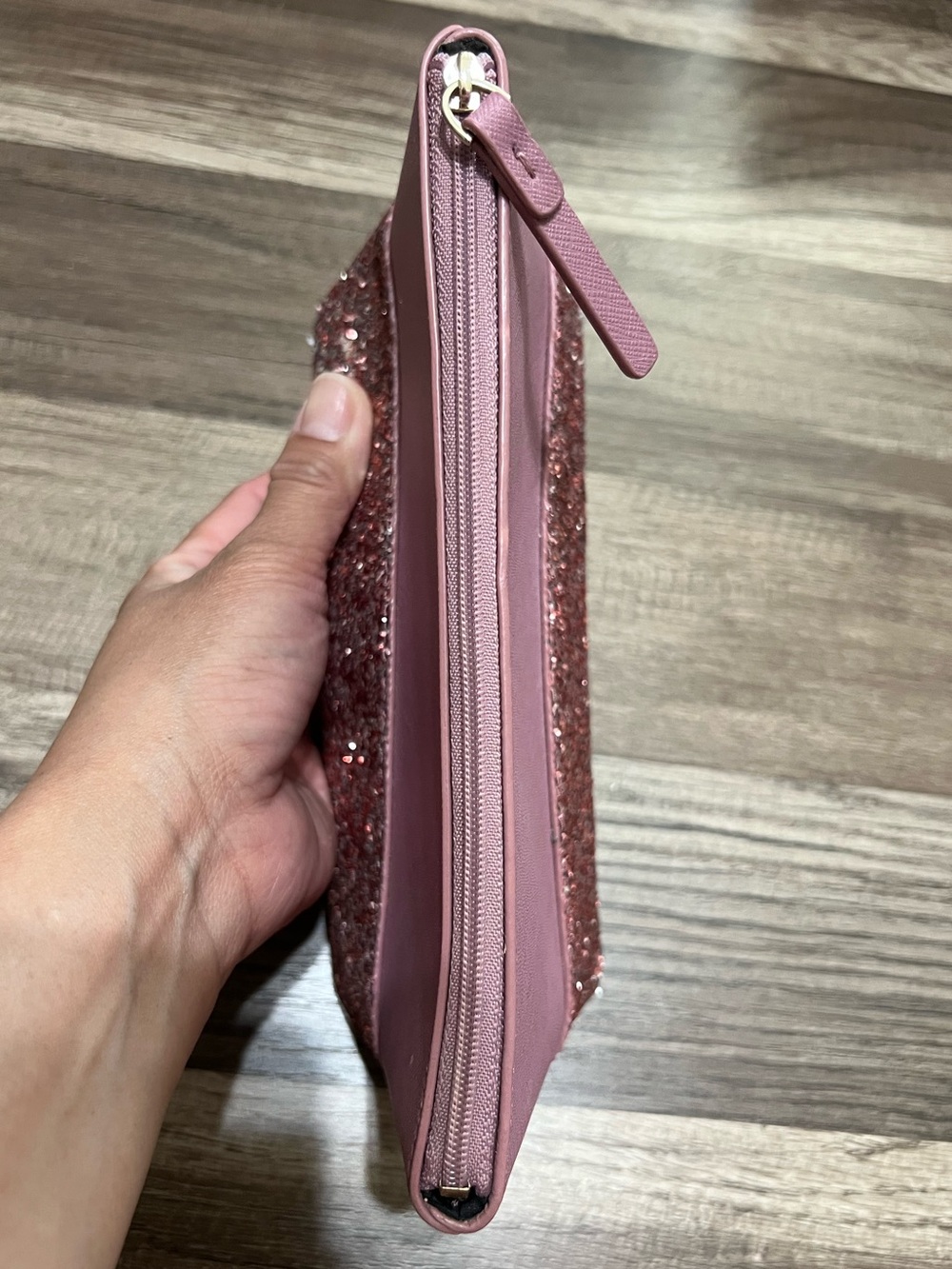 Kate Spade Pink Glitter Accent Cosmetic Pouch - Picture 4 of 7